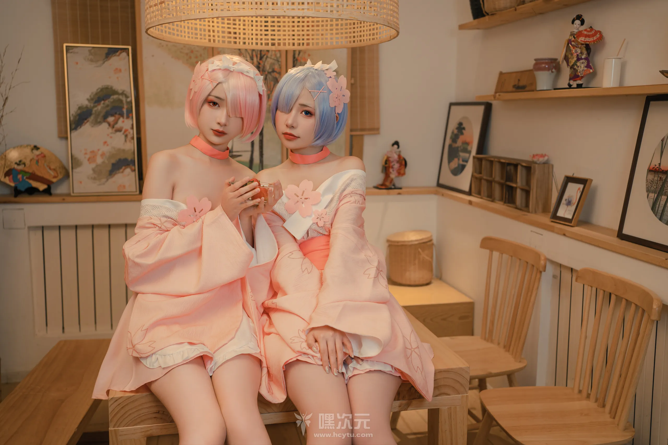 爆机少女喵小吉&Nekokoyoshi双人写真《Re:从零开始的女体盛宴》 - 嘿次元 图7
