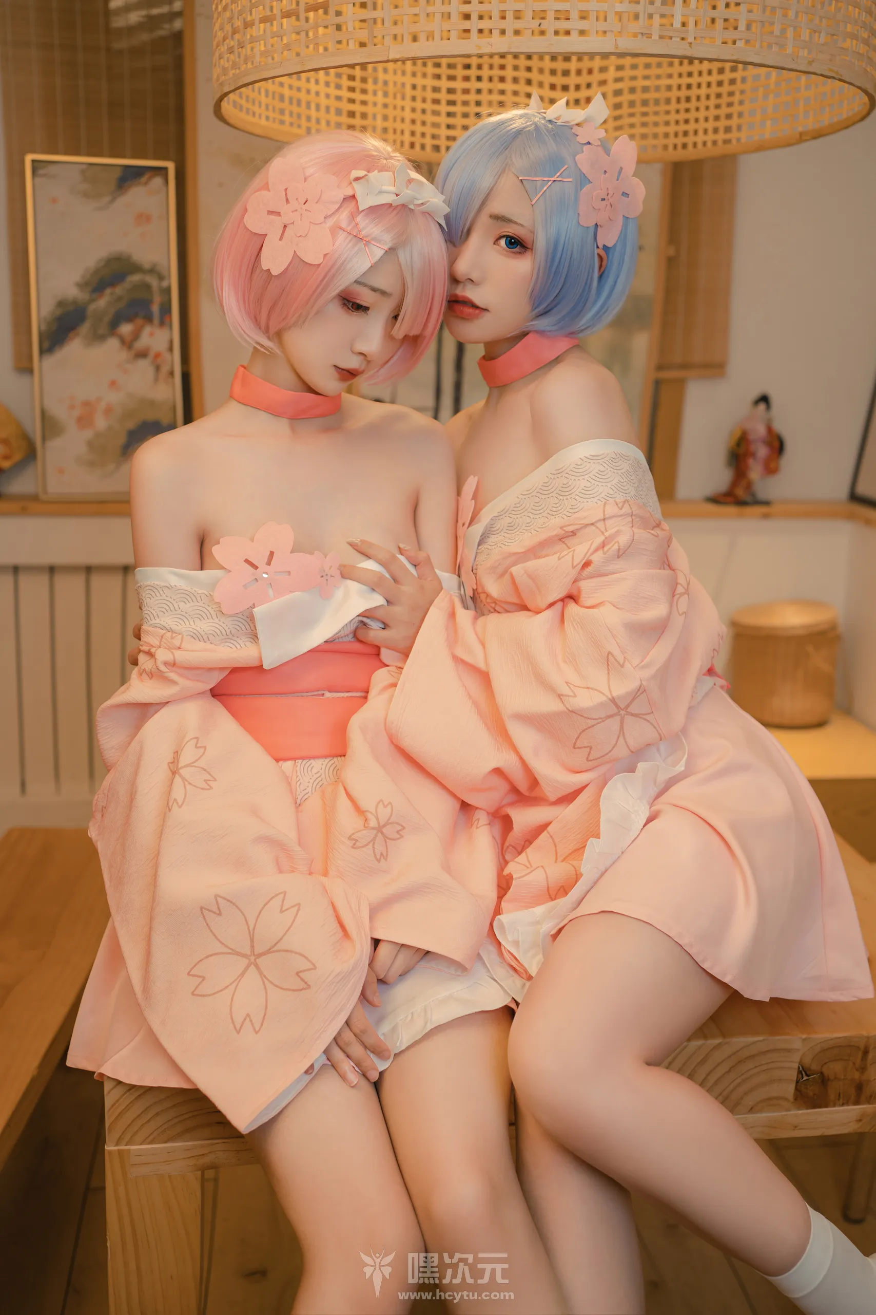 爆机少女喵小吉&Nekokoyoshi双人写真《Re:从零开始的女体盛宴》 - 嘿次元 图11