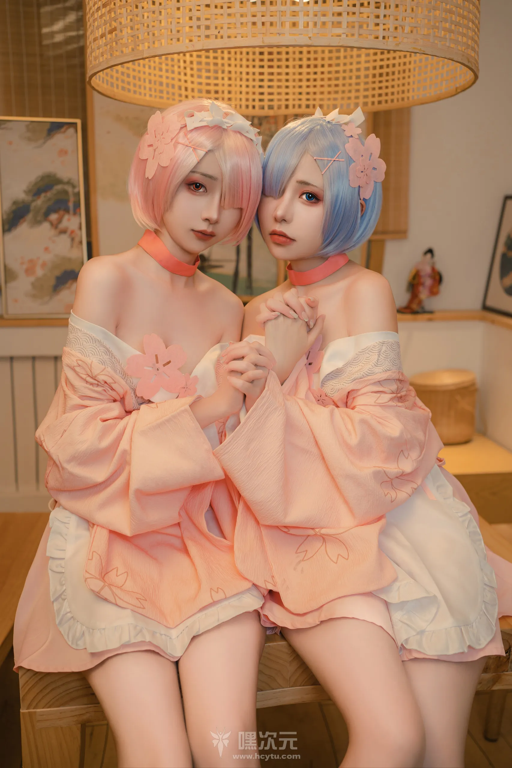 爆机少女喵小吉&Nekokoyoshi双人写真《Re:从零开始的女体盛宴》 - 嘿次元 图9