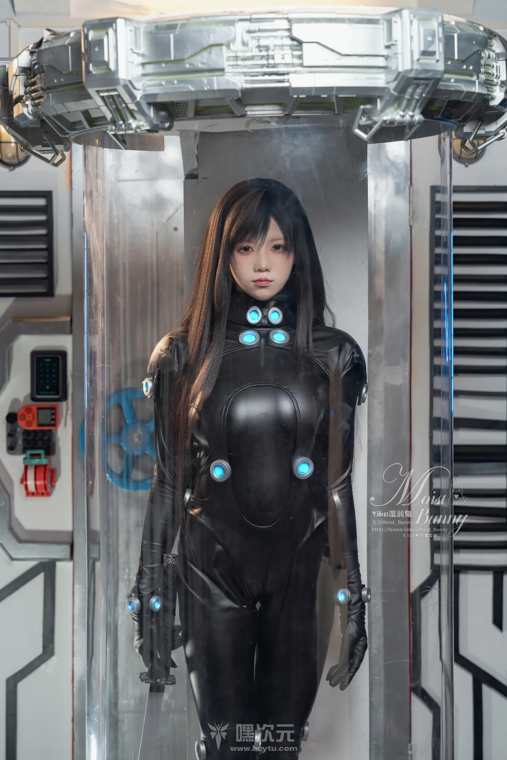 黏黏团子兔 2025年11月作品 杀戮都市 下平玲花 – 漆黑胶衣包裹下的科幻战姬 - 嘿次元 图3