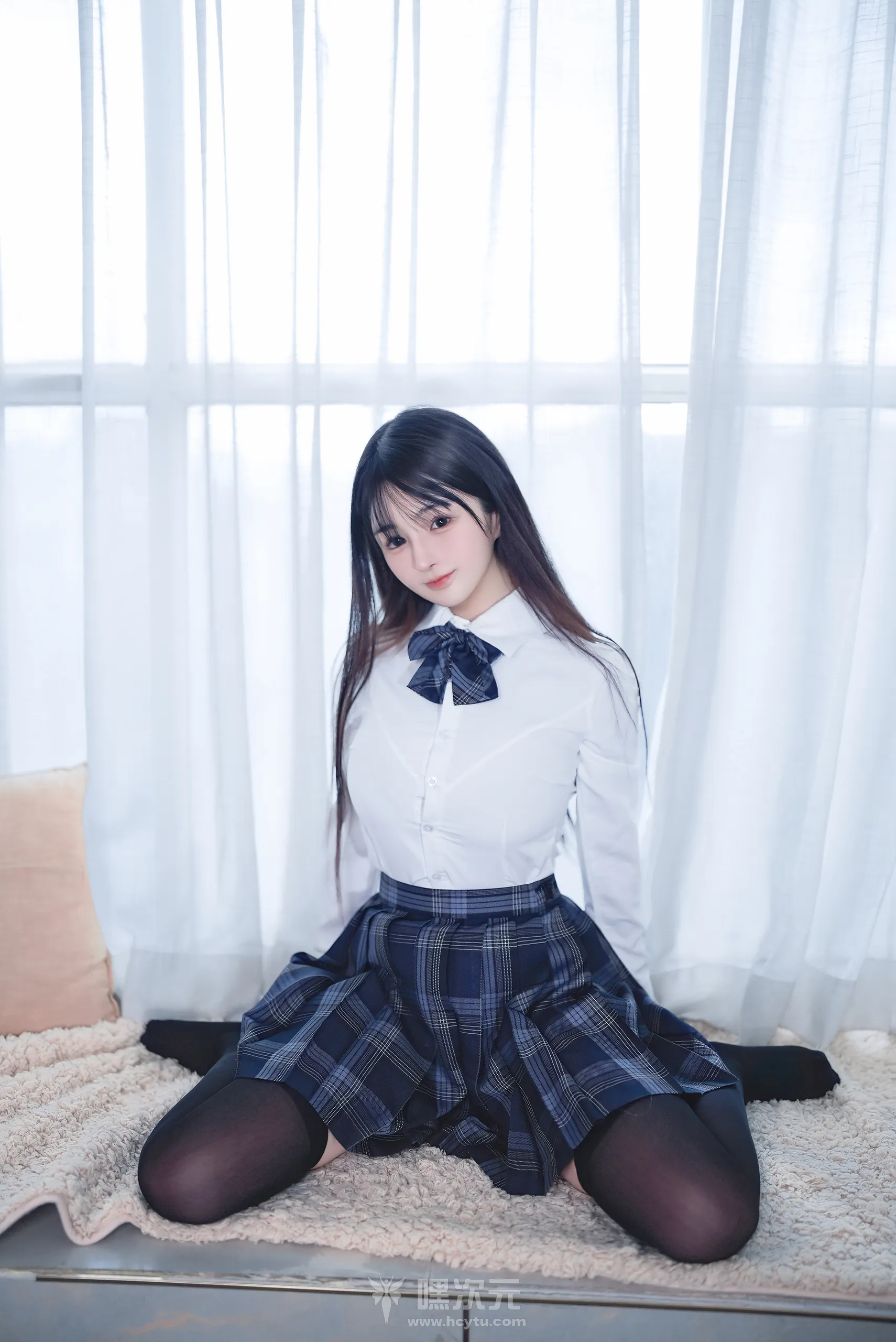 桜井宁宁 极限JK制服 创可贴遮挡与黑丝M字腿写真集 - 嘿次元 图2