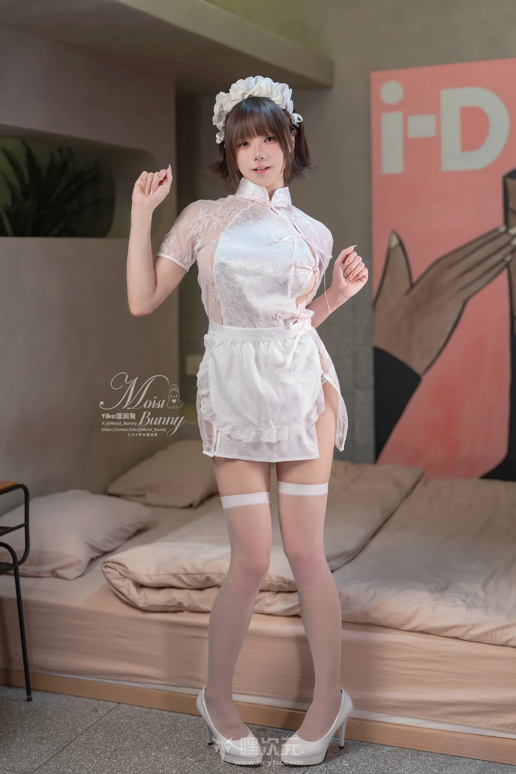 黏黏团子兔 2025年12月月票特典『床上管家』 白丝女仆写真集-嘿次元