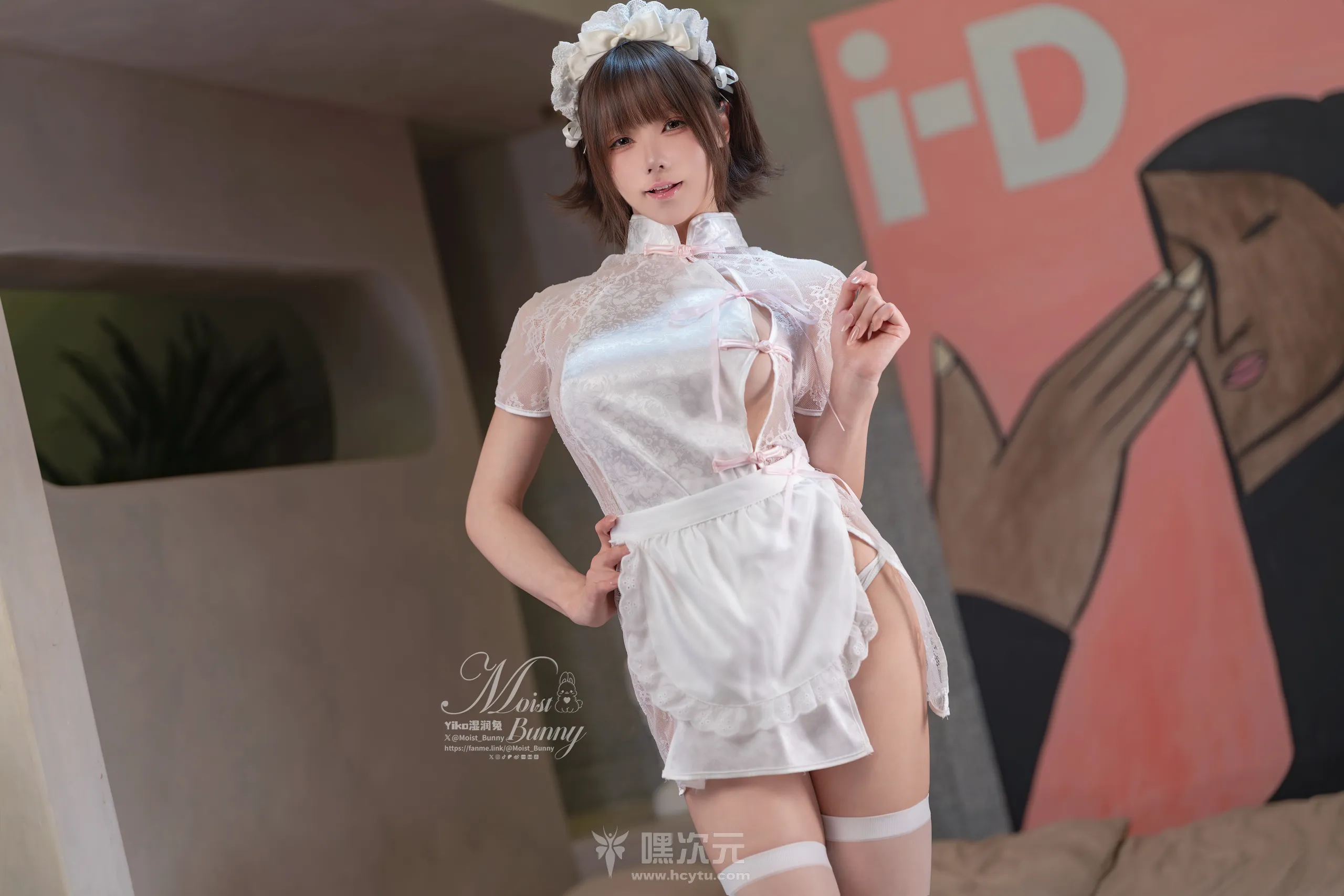 黏黏团子兔 2025年12月月票特典『床上管家』 白丝女仆写真集 - 嘿次元 图2