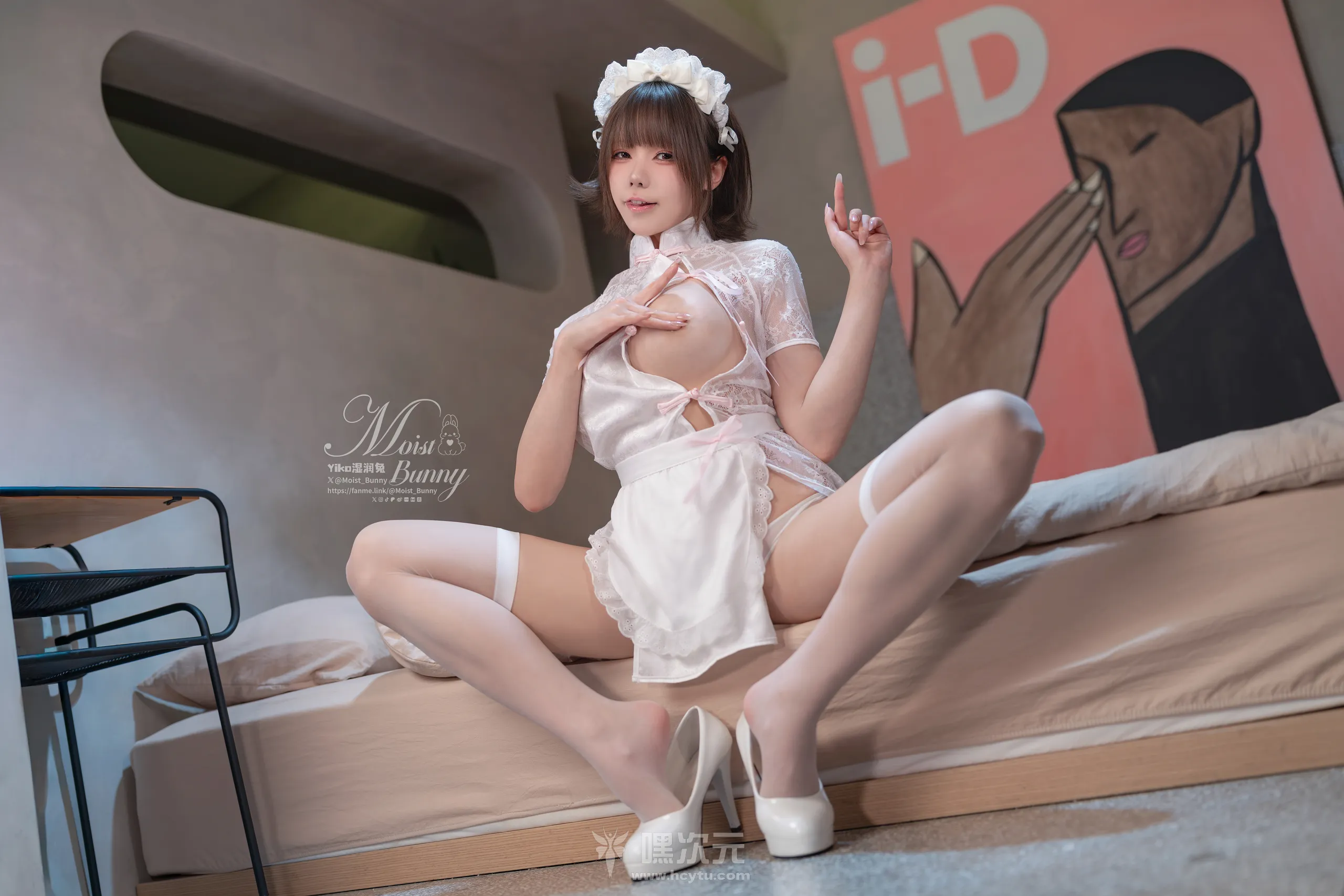 黏黏团子兔 2025年12月月票特典『床上管家』 白丝女仆写真集 - 嘿次元 图4