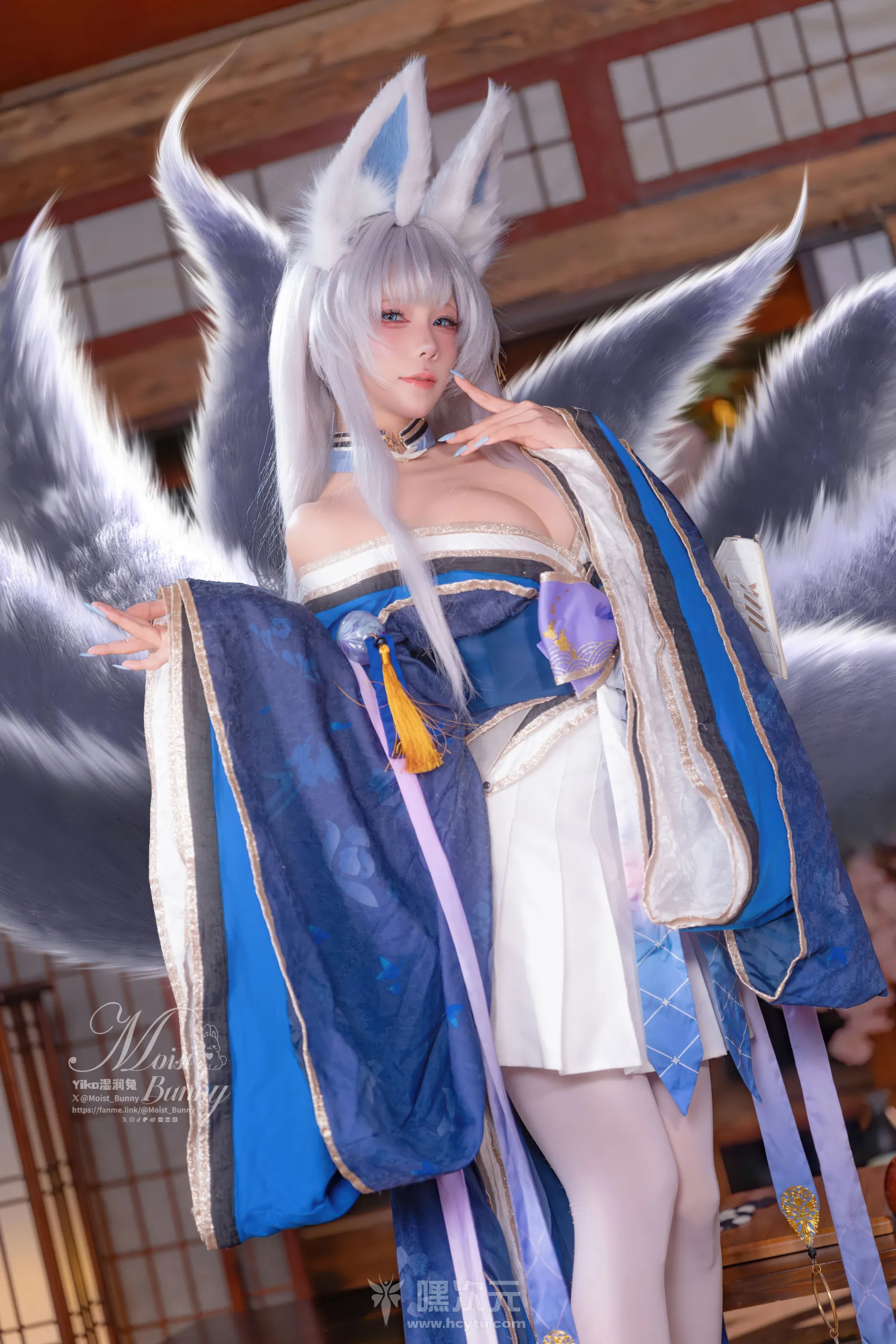黏黏团子兔 碧蓝航线信浓 [深V巨乳/白丝敞开] 写真集-嘿次元