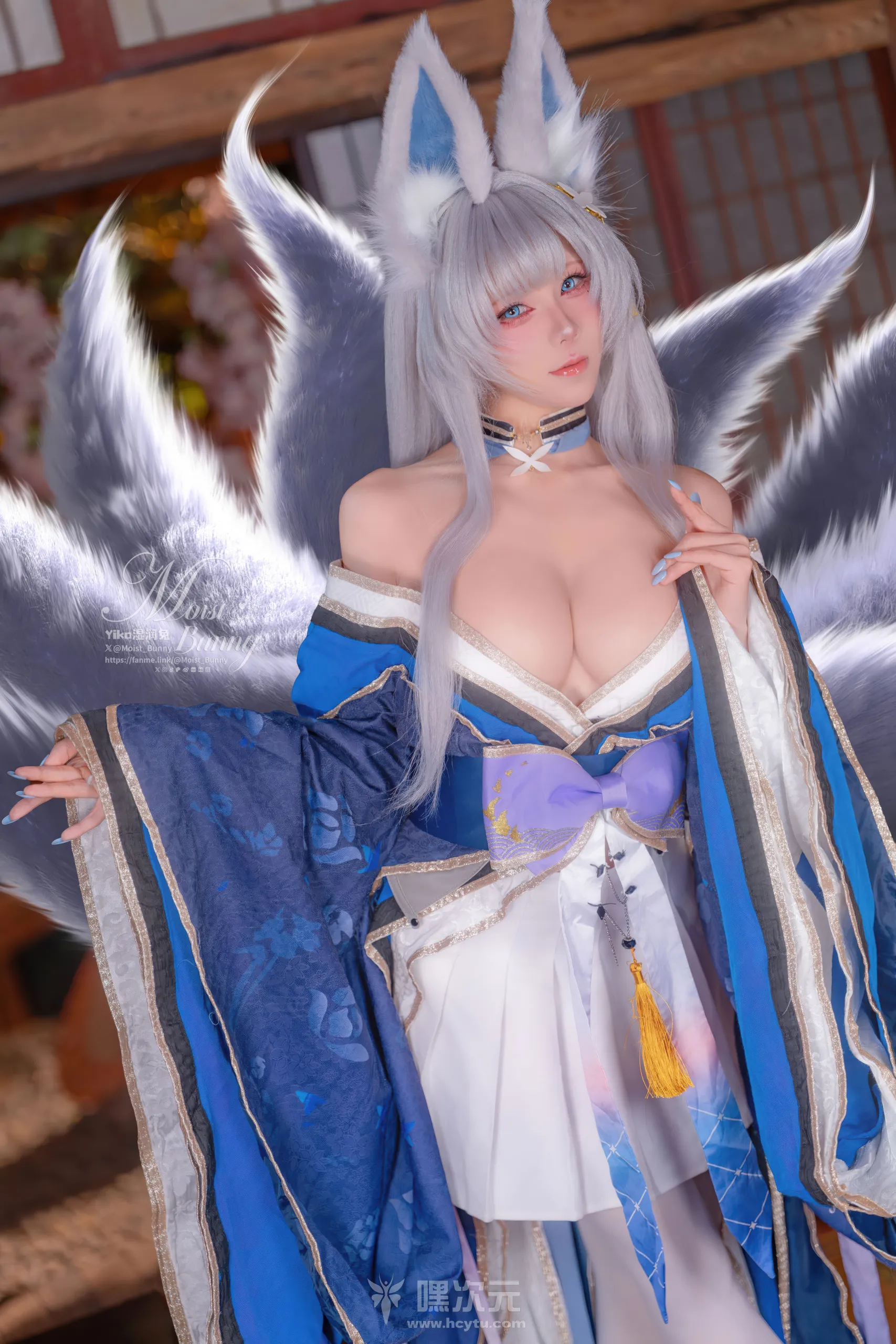 黏黏团子兔 碧蓝航线信浓 [深V巨乳/白丝敞开] 写真集 - 嘿次元 图2