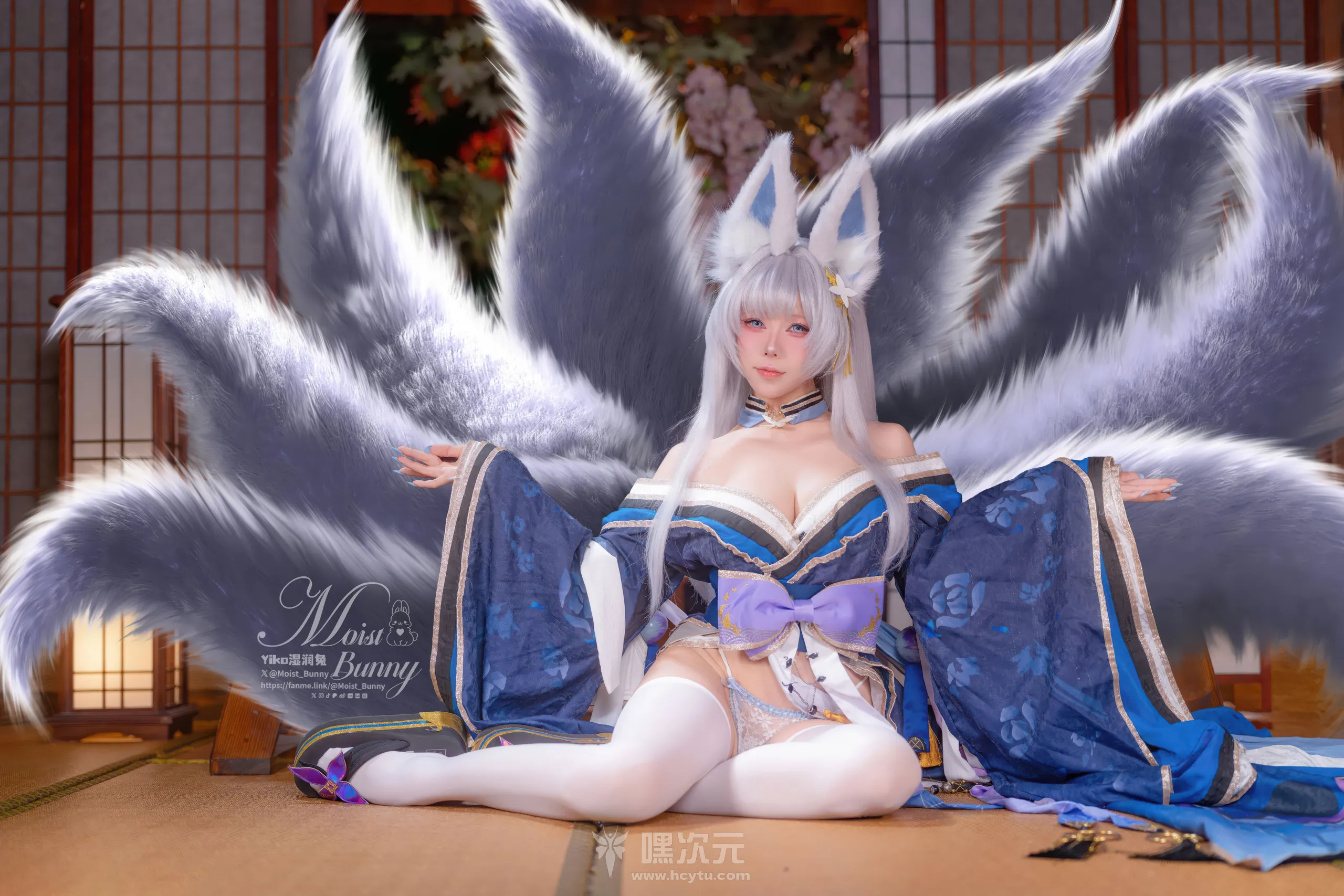 黏黏团子兔 碧蓝航线信浓 [深V巨乳/白丝敞开] 写真集 - 嘿次元 图4