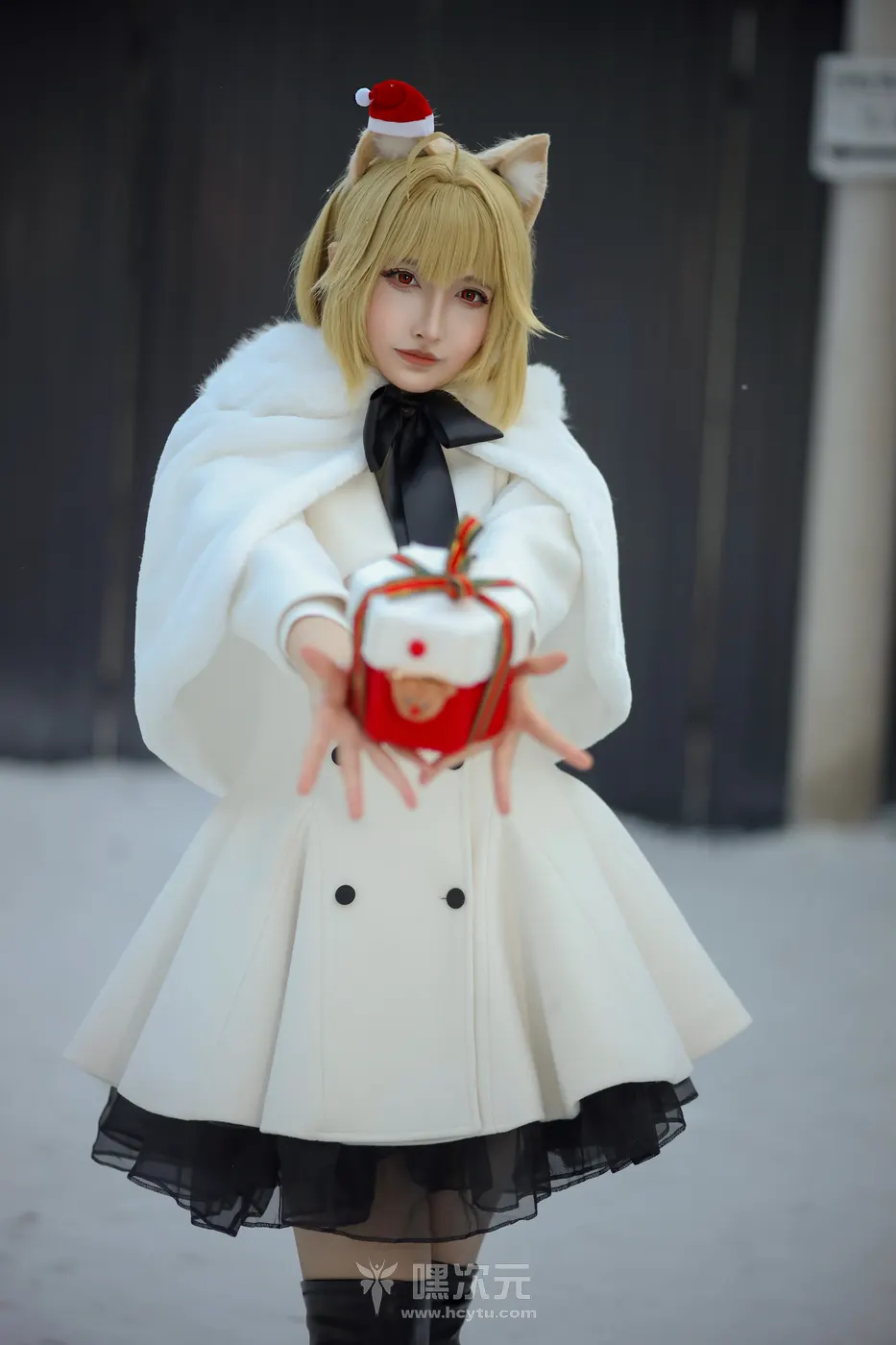 山崎怜Rei 爱尔奎特 雪地黑靴绝对领域 写真集 - 山崎怜Rei - 雪地中的腰臀折角