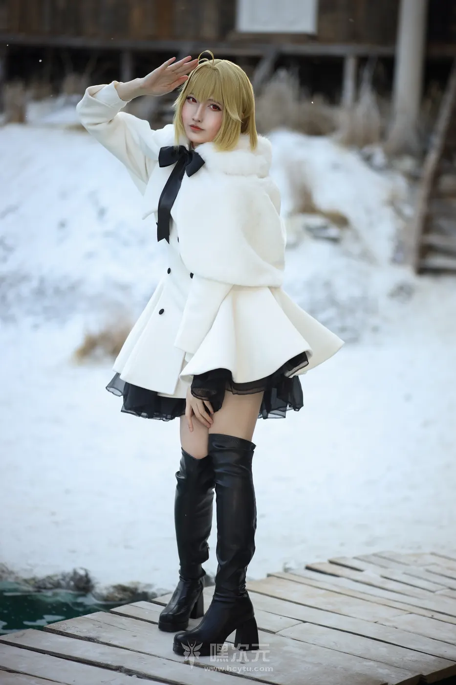 山崎怜Rei 爱尔奎特 雪地黑靴绝对领域 写真集-嘿次元