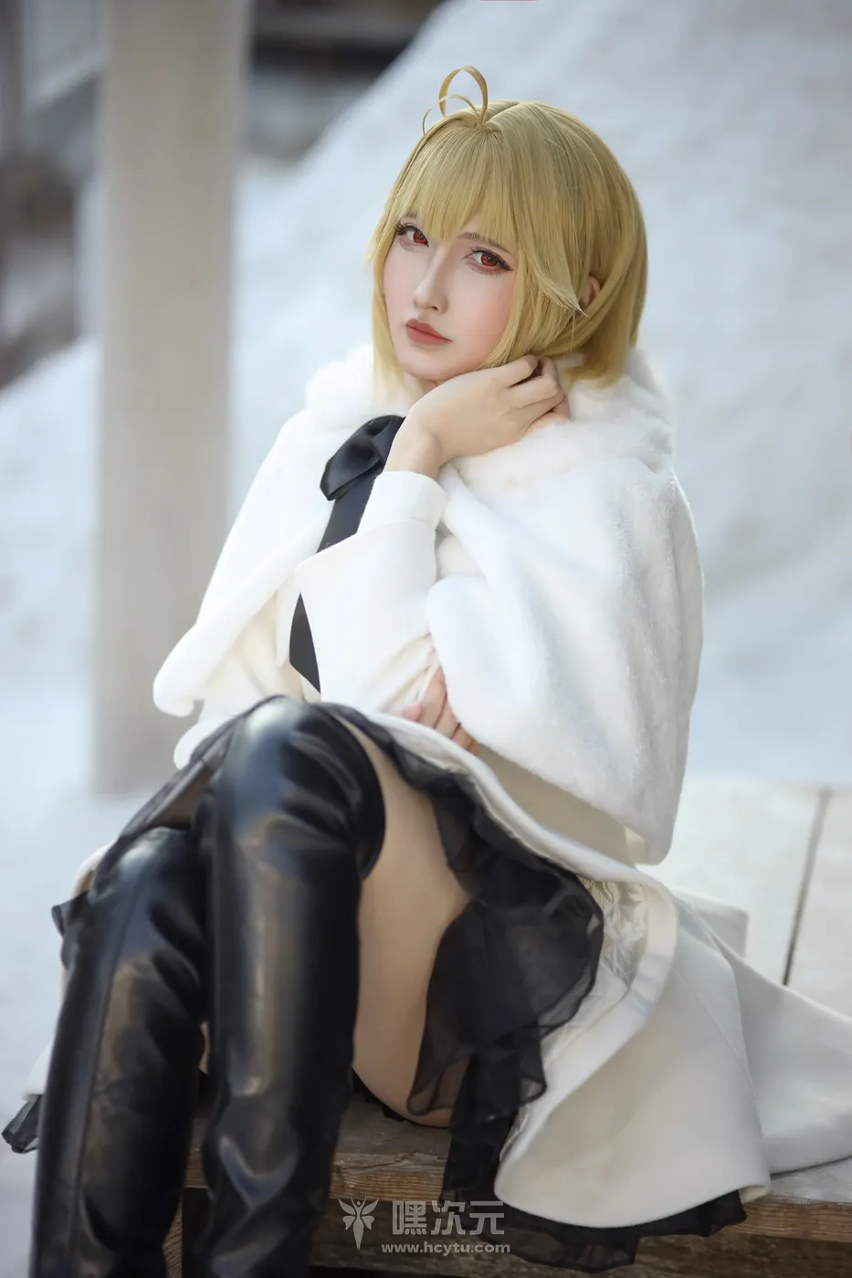 山崎怜Rei 爱尔奎特 雪地黑靴绝对领域 写真集 - 山崎怜Rei 精彩瞬间 02