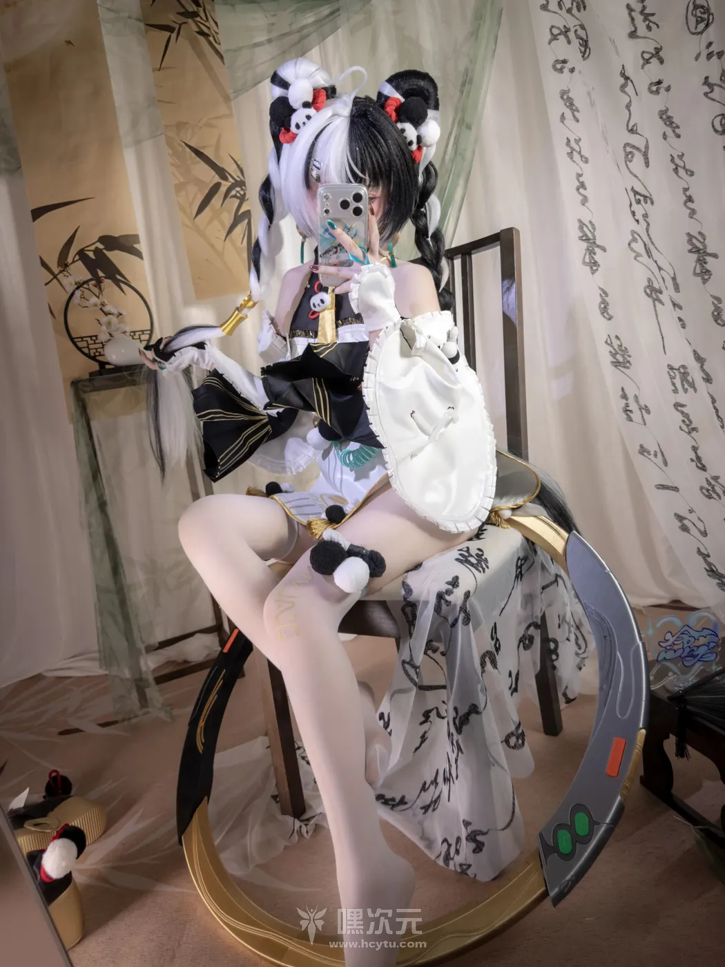 Reng 绝区零 琉音 白丝厚底靴诱惑交界 写真集 - Reng - 腰臀折角咬住坐姿曲线