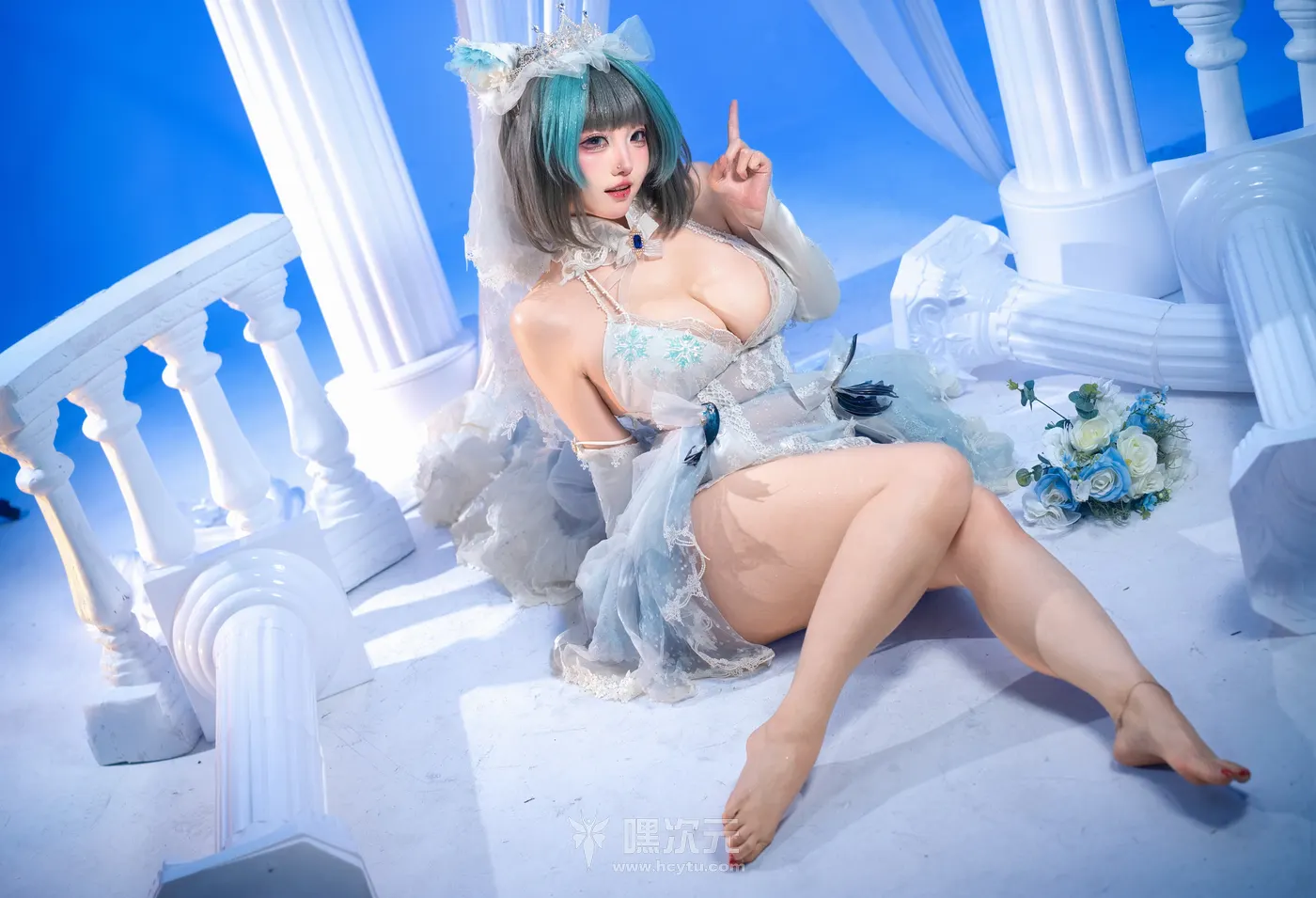 soso_嗖嗖 Azur lane碧蓝航线柴郡婚纱 婚纱下的禁忌诱惑 写真集-嘿次元