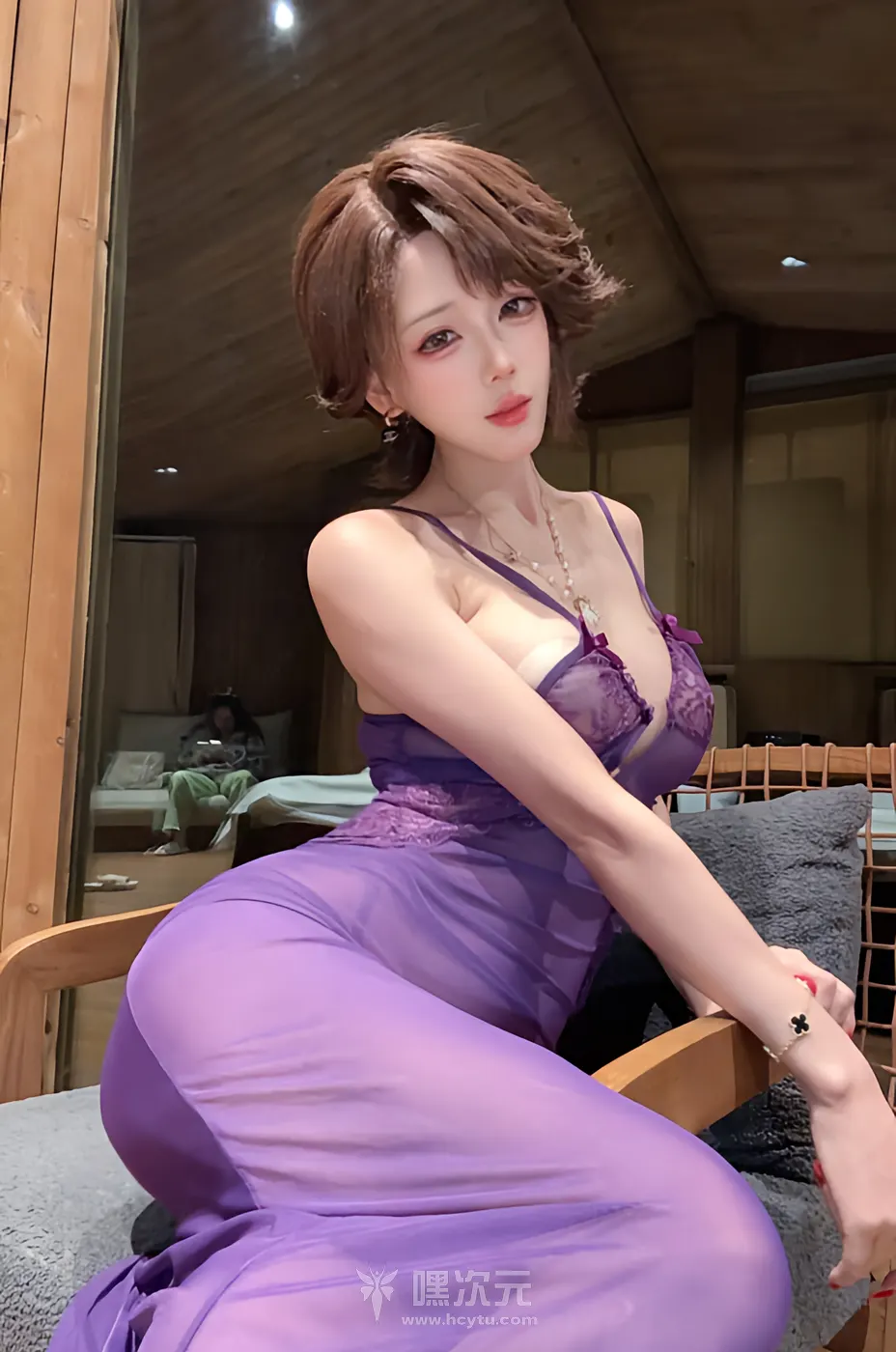 九言(阿九从不咕咕) Tipsy 微醺 紫纱蕾丝微醺诱惑 写真集 - 九言(阿九从不咕咕) 精彩瞬间 02