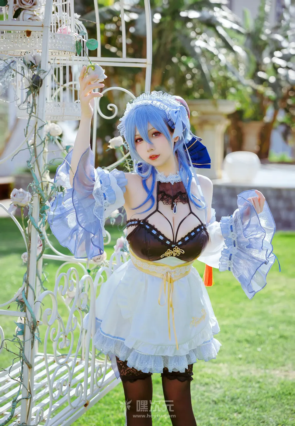 末夜787 甘雨同人女仆 黑丝蕾丝对比清纯假面 写真集-嘿次元