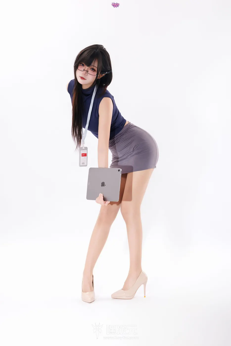 柒柒要乖哦 居家 深蓝紧身上衣高跟鞋诱惑 写真集 - 柒柒要乖哦 精彩瞬间 02