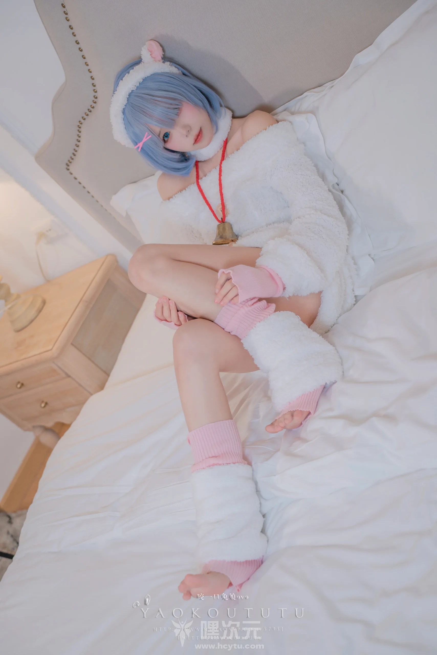 黏黏团子兔 蕾姆咩咩 美女写真图片 - 嘿次元 图3