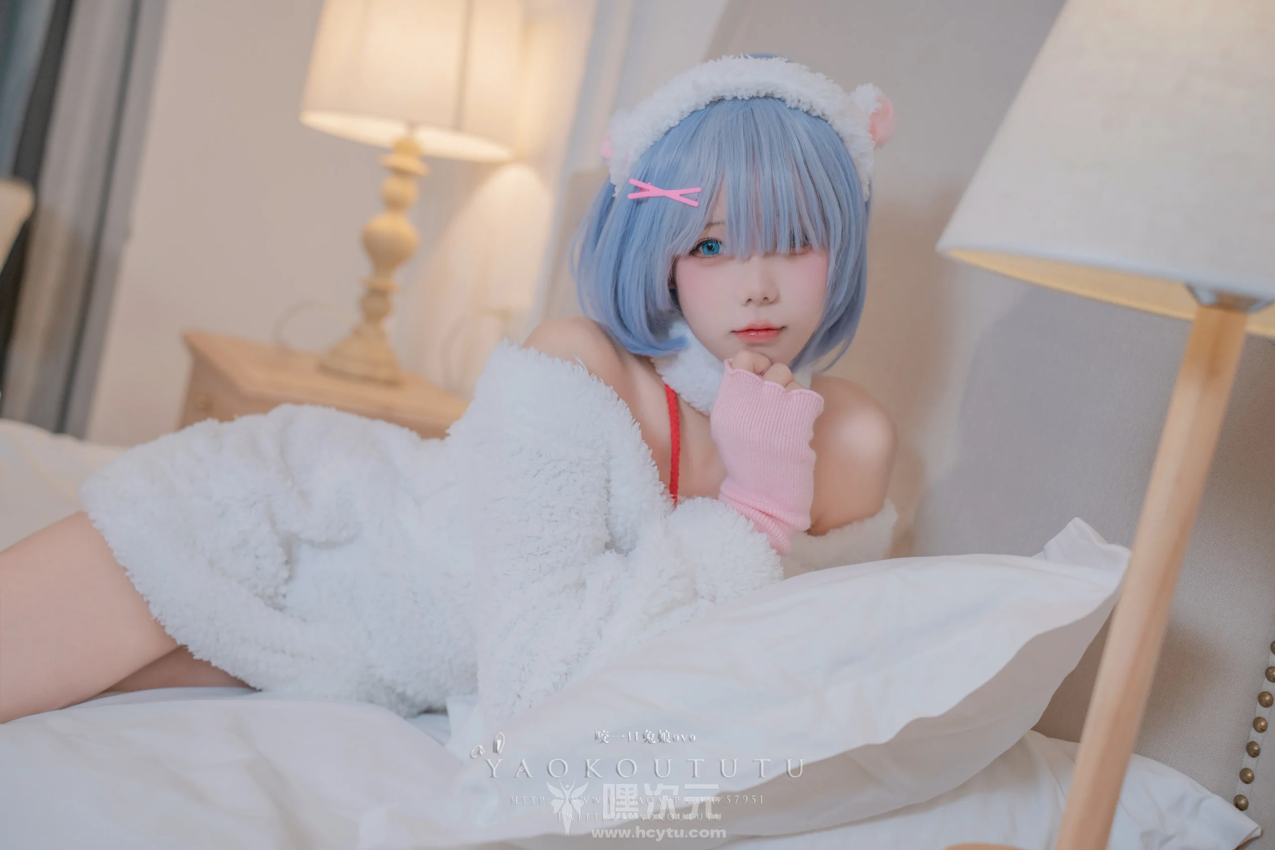 黏黏团子兔 蕾姆咩咩 美女写真图片 - 嘿次元 图4