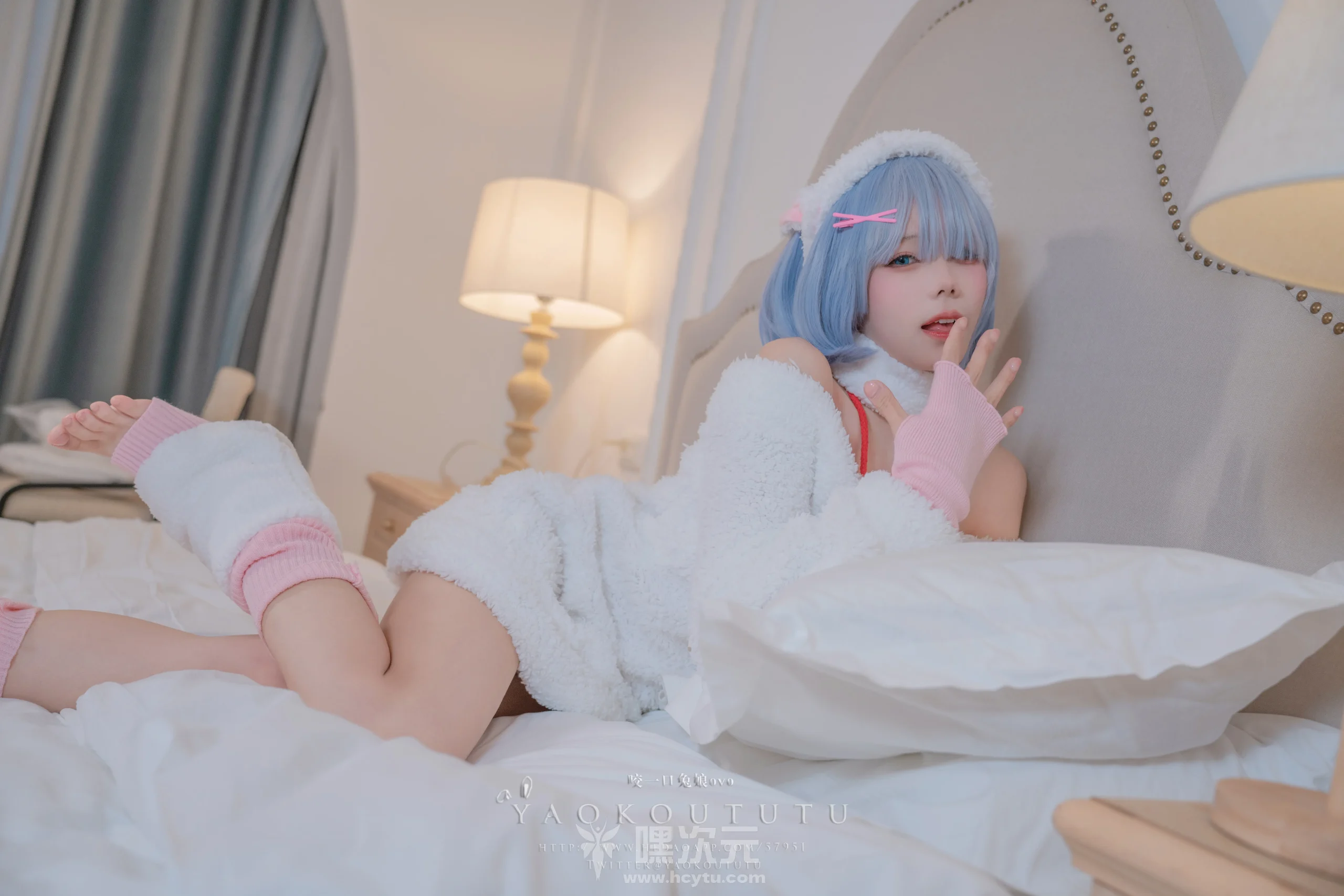 黏黏团子兔 蕾姆咩咩 美女写真图片 - 嘿次元 图5