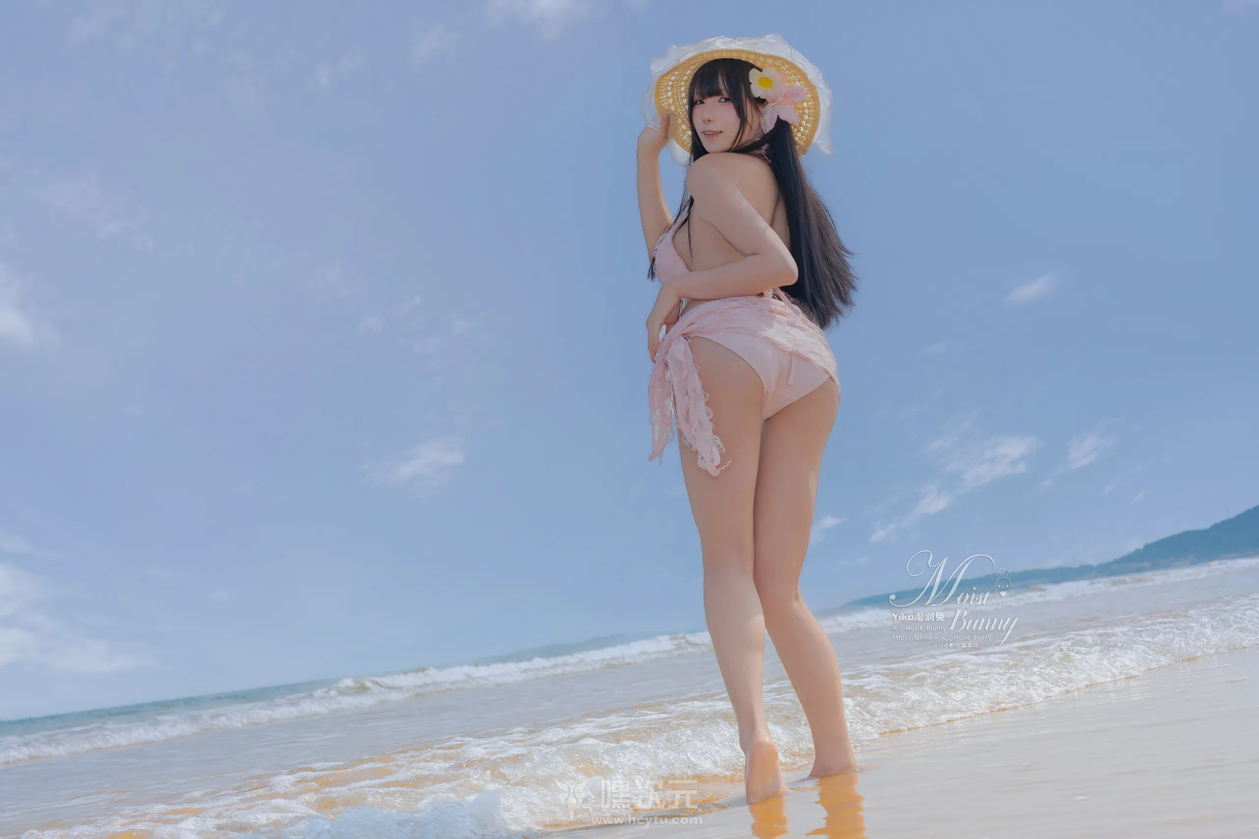 黏黏团子兔 粉红假日写真下载！海滩比基尼套图绝绝子2025年07月作品 - 嘿次元 图4