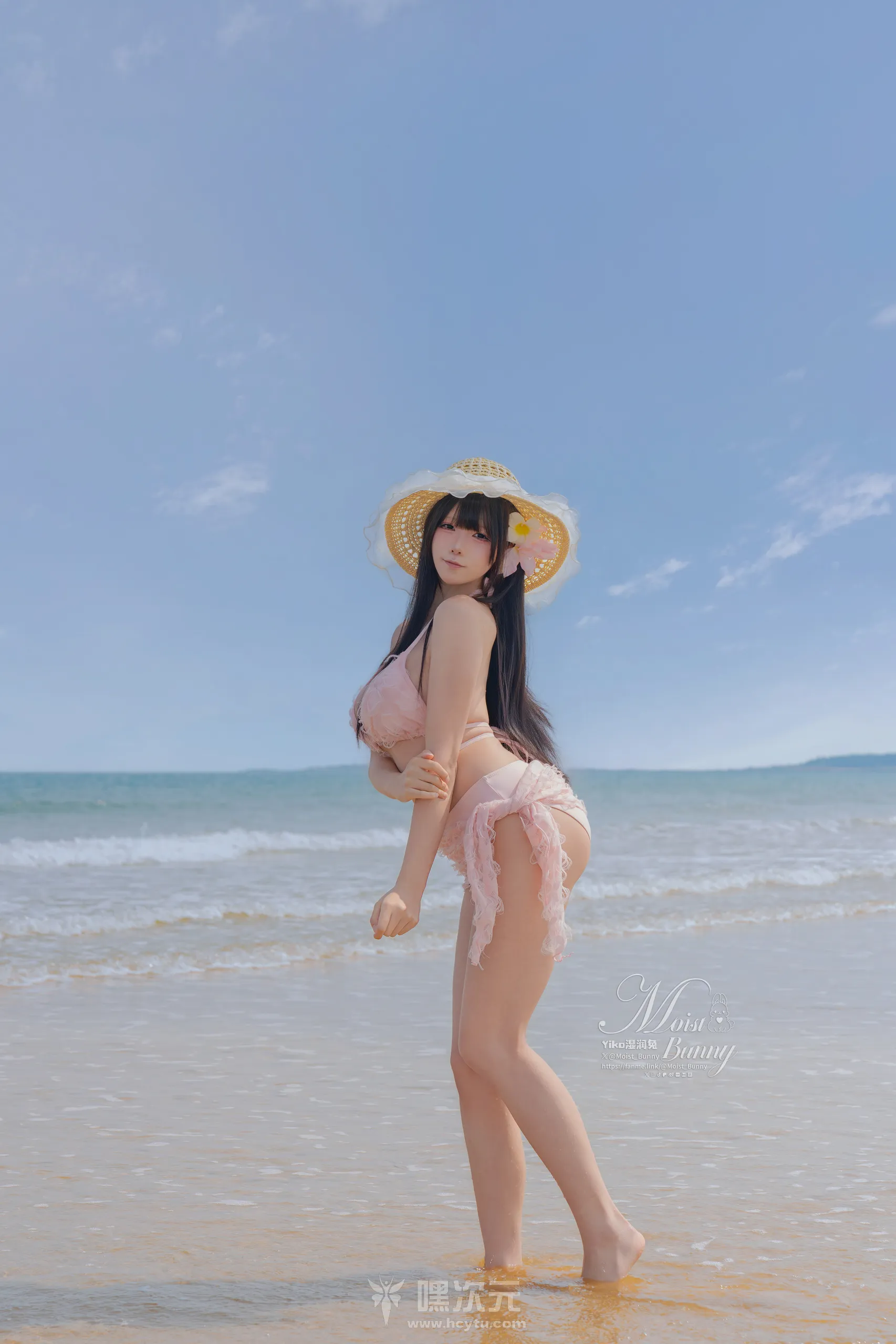 黏黏团子兔 粉红假日写真下载！海滩比基尼套图绝绝子2025年07月作品 - 嘿次元 图5